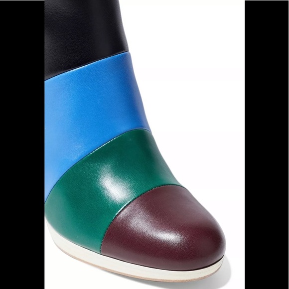 Valentino Garavani Bo Y Ch Striped Leather Boots - Picture 11 of 12